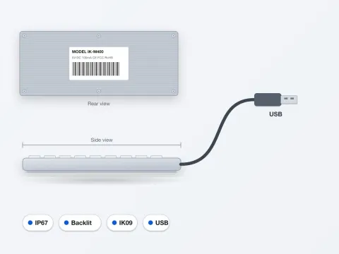 IK-M400 Backlit Vandal-proof Metal Keyboard - image 4