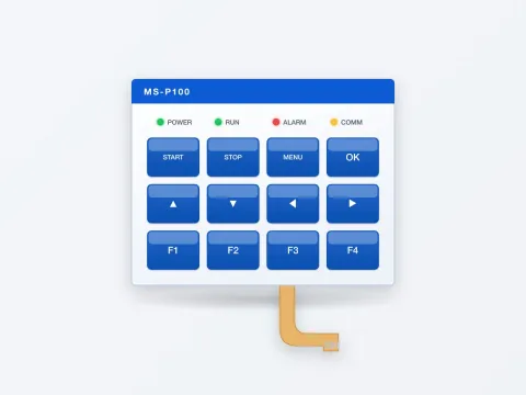 MS-P100 Tactile Membrane Switch Panel with LED Indicators - image 1