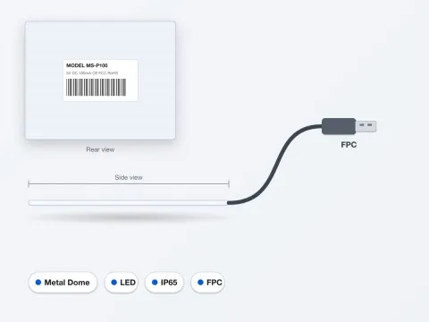 MS-P100 Tactile Membrane Switch Panel with LED Indicators - image 4