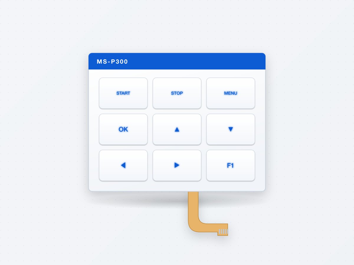 MS-P300 Backlit Membrane Switch with Light Guide Film