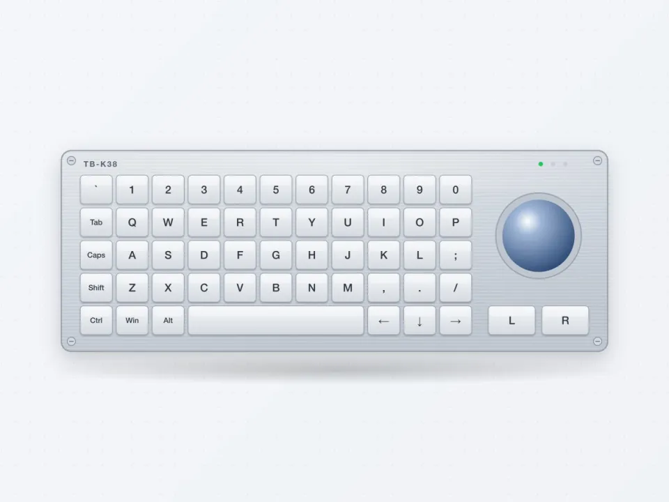 TB-K38 Metal Keyboard with 38 mm Trackball