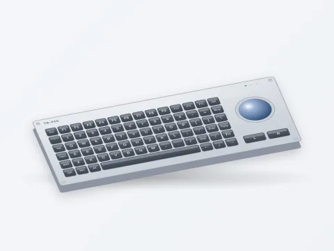 TB-P50 Panel Mount Keyboard with 50 mm Trackball & Function Keys - image 2