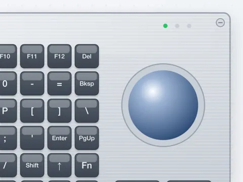 TB-P50 Panel Mount Keyboard with 50 mm Trackball & Function Keys - image 3