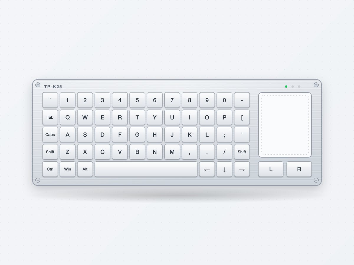 TP-K25 Industrial Keyboard with Touchpad