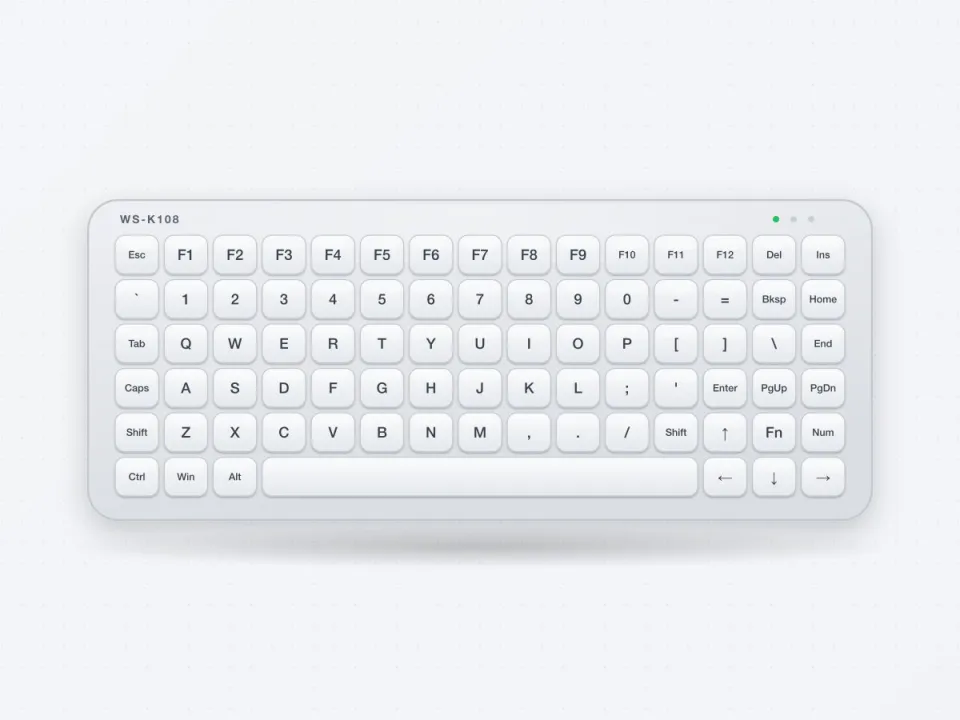WS-K108 IP68 Washable Silicone Keyboard