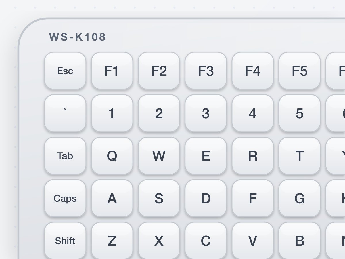 WS-K108 IP68 Washable Silicone Keyboard Datasheet