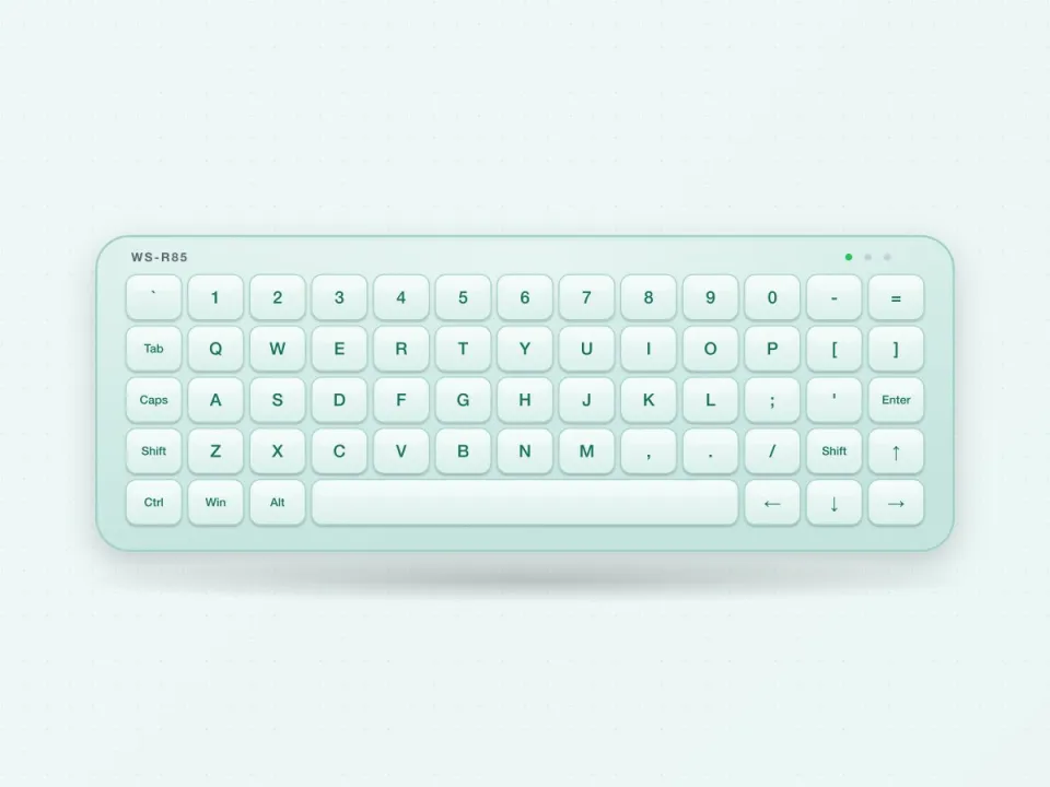 WS-R85 Flexible Silicone Keyboard with Magnetic Mount