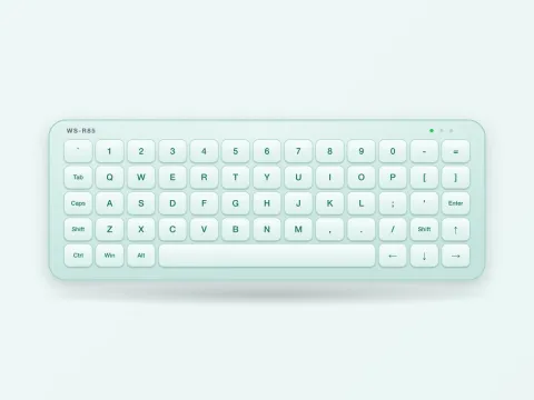WS-R85 Flexible Silicone Keyboard with Magnetic Mount - image 1