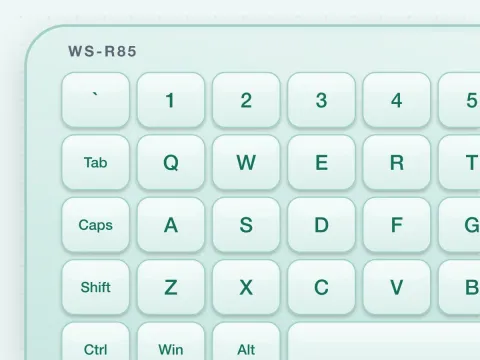 WS-R85 Flexible Silicone Keyboard with Magnetic Mount - image 3